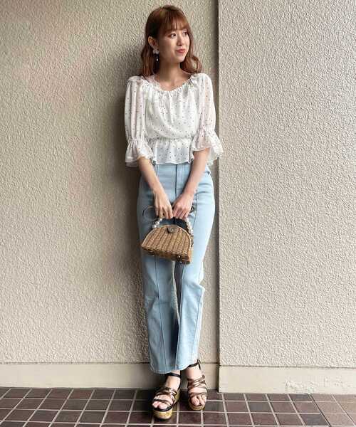 MAJESTIC LEGON（マジェスティックレゴン）の「ハイウエストレディパンツ（その他パンツ・レディース・ブラック/ネイビー/サックスブルー・SMALL/MEDIUM）」の9枚目の写真