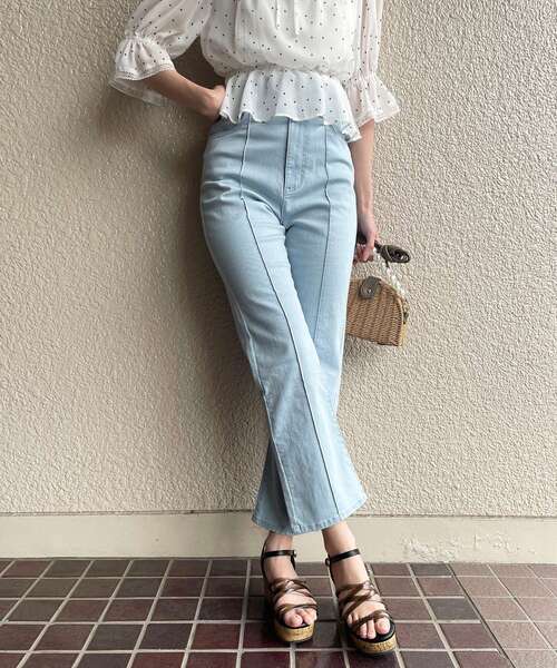 MAJESTIC LEGON（マジェスティックレゴン）の「ハイウエストレディパンツ（その他パンツ・レディース・ブラック/ネイビー/サックスブルー・SMALL/MEDIUM）」の17枚目の写真