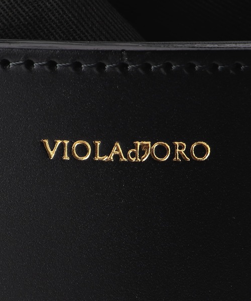 VIOLAd'ORO（ヴィオラドーロ）の「VIOLAdORO / ショルダーストラップ付きレザーコンビバケットバッグ（かごバッグ・レディース・ブラック・FREE）」の3枚目の写真