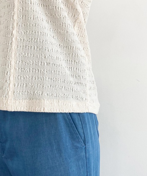 MADEMOISELLE ROPE'（マドモアゼル ロペ）の「【前後2WAY】パフスリーブシャーリングプルオーバー（Tシャツ/カットソー・レディース・ブラック/キナリ/ブラウン・38）」の11枚目の写真