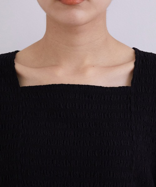 MADEMOISELLE ROPE'（マドモアゼル ロペ）の「【前後2WAY】パフスリーブシャーリングプルオーバー（Tシャツ/カットソー・レディース・ブラック/キナリ/ブラウン・38）」の17枚目の写真