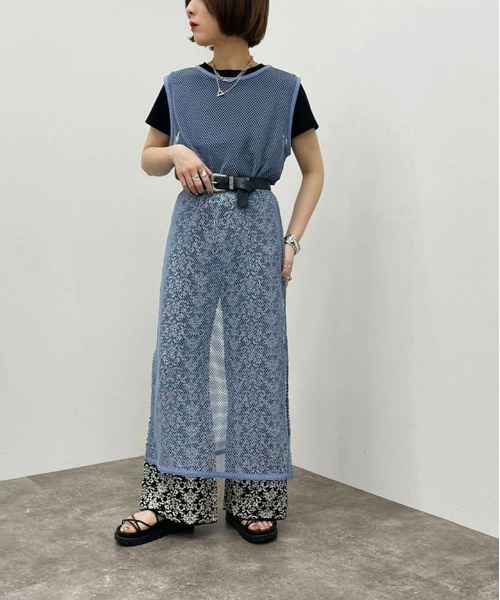 apres jour mignon(アプレジュールミニョン)の「メッシュワンピース 【ZOZOTOWN限定アイテム】(ワンピース・レディース・ブラック/アイボリー/ブルー・X-LARGE/フリー)」の3枚目の写真