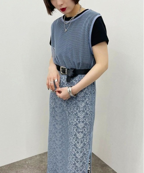 apres jour mignon(アプレジュールミニョン)の「メッシュワンピース 【ZOZOTOWN限定アイテム】(ワンピース・レディース・ブラック/アイボリー/ブルー・X-LARGE/フリー)」の19枚目の写真