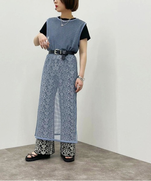 apres jour mignon(アプレジュールミニョン)の「メッシュワンピース 【ZOZOTOWN限定アイテム】(ワンピース・レディース・ブラック/アイボリー/ブルー・X-LARGE/フリー)」の9枚目の写真