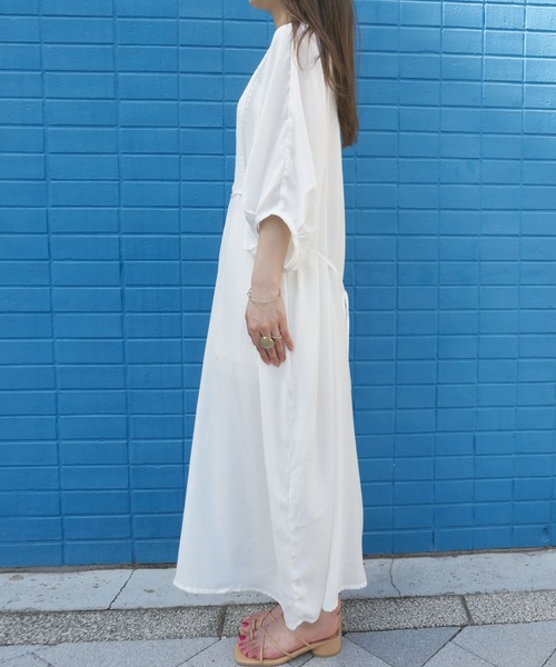 CORNERS（コーナーズ）の「レース切り替えバンドカラーシャツワンピ