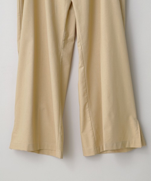 anown（アノン）の「綿麻レーヨン混  裾スリット ハイウエストワイドストレートパンツ ベルト付き【ファッションインフルエンサー ゆや×anown 限定コラボ】（スラックス・メンズ・ブラック/ベージュ・S/M/L）」の11枚目の写真