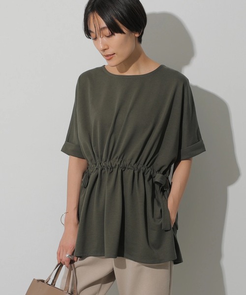 AMERICAN HOLIC（アメリカンホリック）の「サイドリボンドルマンカットプルオーバー　＊●（Tシャツ/カットソー・レディース・アイボリー/カーキ/ネイビー・FREE）」の3枚目の写真
