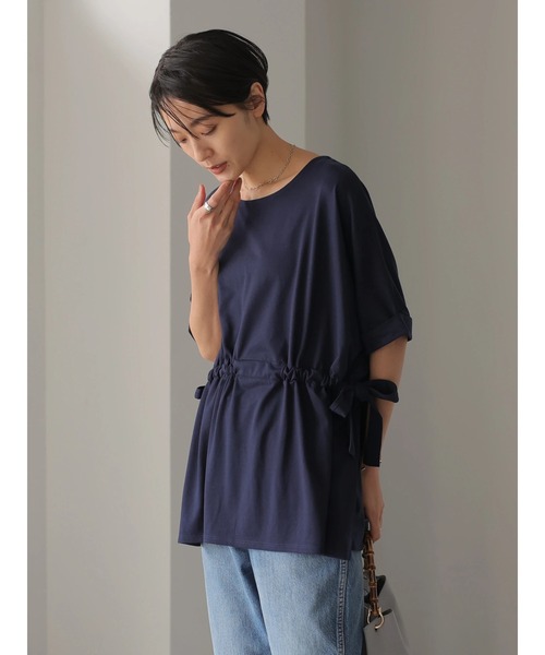 AMERICAN HOLIC（アメリカンホリック）の「サイドリボンドルマンカットプルオーバー　＊●（Tシャツ/カットソー・レディース・アイボリー/カーキ/ネイビー・FREE）」の4枚目の写真