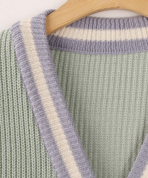 fd style（エフディ スタイル）の「【Chuzchuz】ルーズフィットVネックショートカーディガン（カーディガン/ボレロ・レディース・アイボリー/ミント/ライトパープル・FREE）」の18枚目の写真