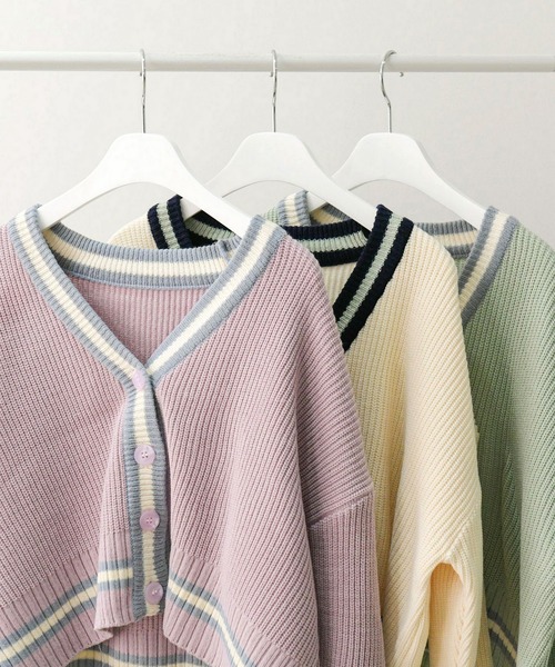 fd style（エフディ スタイル）の「【Chuzchuz】ルーズフィットVネックショートカーディガン（カーディガン/ボレロ・レディース・アイボリー/ミント/ライトパープル・FREE）」の17枚目の写真