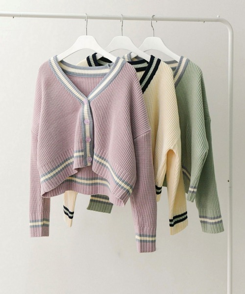 fd style（エフディ スタイル）の「【Chuzchuz】ルーズフィットVネックショートカーディガン（カーディガン/ボレロ・レディース・アイボリー/ミント/ライトパープル・FREE）」の10枚目の写真