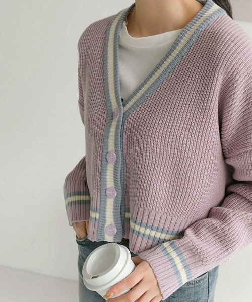 fd style（エフディ スタイル）の「【Chuzchuz】ルーズフィットVネックショートカーディガン（カーディガン/ボレロ・レディース・アイボリー/ミント/ライトパープル・FREE）」の20枚目の写真