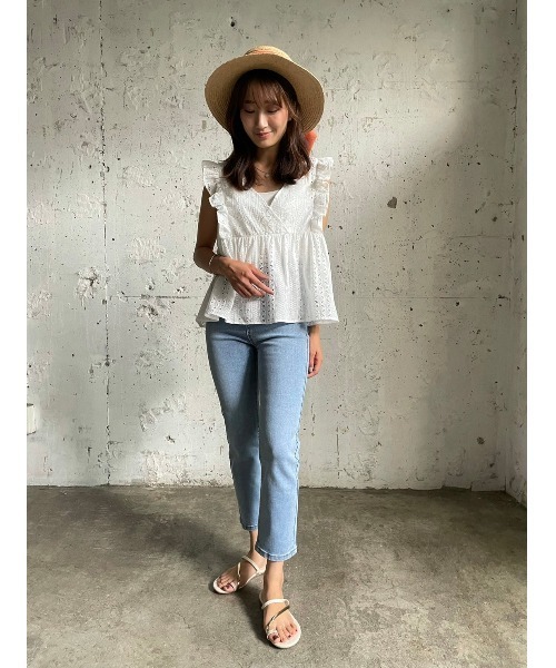 DAIS-Y（デイジー）の「低身長さん向けストレッチストレートデニムPT（デニムパンツ・レディース・ライトブルー・SMALL）」の6枚目の写真