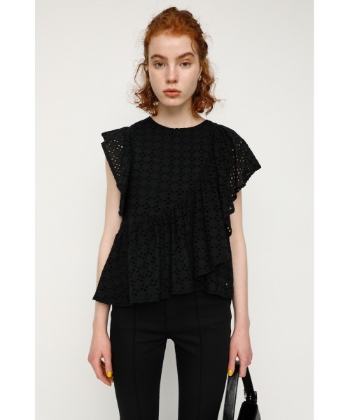 SLY（スライ）の「EYELET LACE FRILL TOPS レースフリル トップス（シャツ/ブラウス・レディース・ホワイト/ライトパープル/ブラウン/ブラック・FREE）」の10枚目の写真