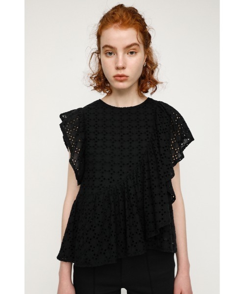 SLY（スライ）の「EYELET LACE FRILL TOPS レースフリル トップス（シャツ/ブラウス・レディース・ホワイト/ライトパープル/ブラウン/ブラック・FREE）」の12枚目の写真