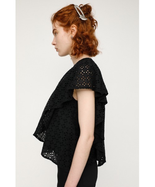 SLY（スライ）の「EYELET LACE FRILL TOPS レースフリル トップス（シャツ/ブラウス・レディース・ホワイト/ライトパープル/ブラウン/ブラック・FREE）」の13枚目の写真