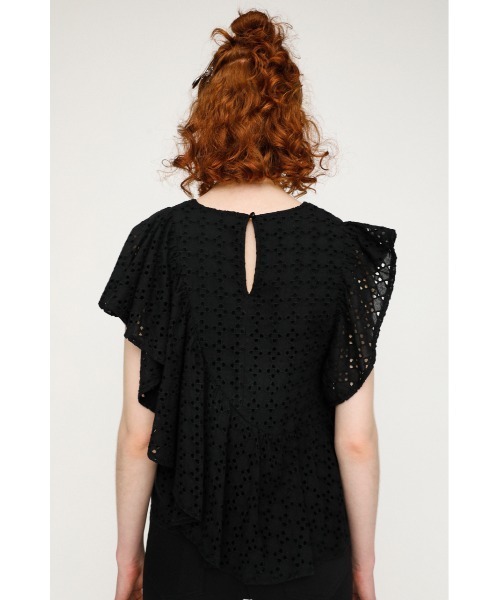 SLY（スライ）の「EYELET LACE FRILL TOPS レースフリル トップス（シャツ/ブラウス・レディース・ホワイト/ライトパープル/ブラウン/ブラック・FREE）」の14枚目の写真
