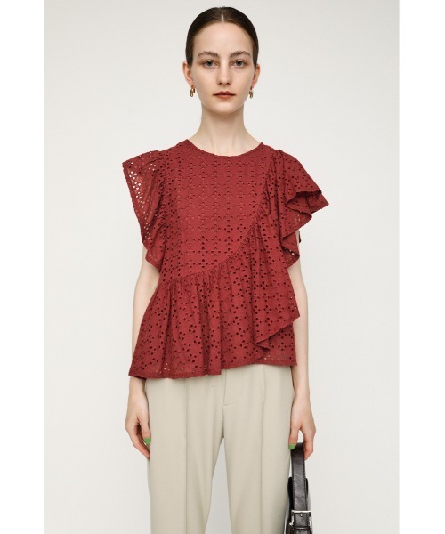 SLY（スライ）の「EYELET LACE FRILL TOPS レースフリル トップス（シャツ/ブラウス・レディース・ホワイト/ライトパープル/ブラウン/ブラック・FREE）」の15枚目の写真
