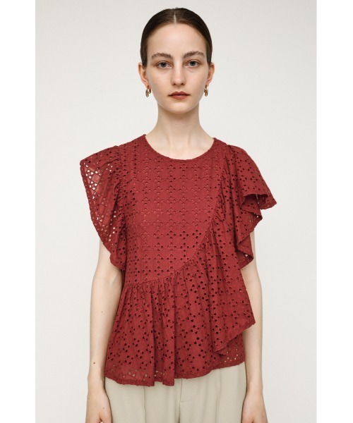 SLY（スライ）の「EYELET LACE FRILL TOPS レースフリル トップス（シャツ/ブラウス・レディース・ホワイト/ライトパープル/ブラウン/ブラック・FREE）」の17枚目の写真