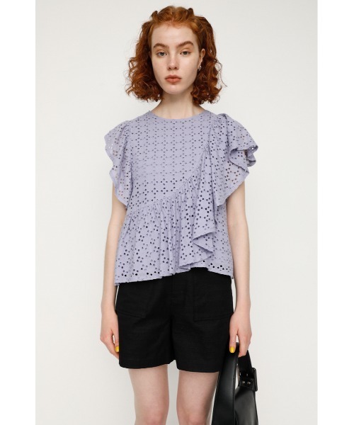 SLY（スライ）の「EYELET LACE FRILL TOPS レースフリル トップス（シャツ/ブラウス・レディース・ホワイト/ライトパープル/ブラウン/ブラック・FREE）」の20枚目の写真