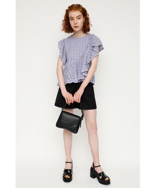 SLY（スライ）の「EYELET LACE FRILL TOPS レースフリル トップス（シャツ/ブラウス・レディース・ホワイト/ライトパープル/ブラウン/ブラック・FREE）」の21枚目の写真