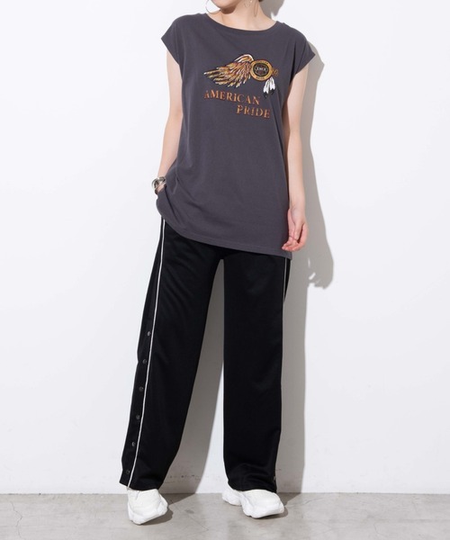 WEGO（ウィゴー）の「WEGO/サイドラインストレートパンツ（スラックス・レディース・ブラック・FREE）」の4枚目の写真