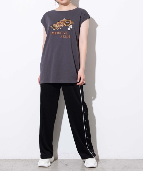 WEGO（ウィゴー）の「WEGO/サイドラインストレートパンツ（スラックス・レディース・ブラック・FREE）」の5枚目の写真