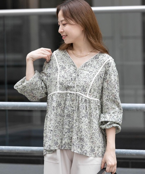 URBAN RESEARCH Sonny Label（アーバンリサーチサニーレーベル）の「ボーホーフラワーブラウス（シャツ/ブラウス・レディース・ブラック/カーキ/イエロー・FREE）」の7枚目の写真