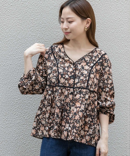 URBAN RESEARCH Sonny Label（アーバンリサーチサニーレーベル）の「ボーホーフラワーブラウス（シャツ/ブラウス・レディース・ブラック/カーキ/イエロー・FREE）」の19枚目の写真