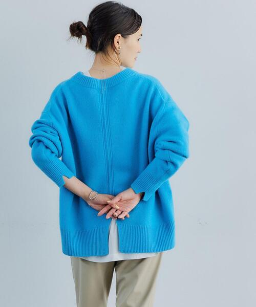 green label relaxing（グリーンレーベルリラクシング）の「SERENITY セレニティ クルーネック プルオーバー ニット（ニット/セーター・レディース・ベージュ/ブラック/ピンク/ダークグレー/ターコイズブルー・FREE）」の4枚目の写真