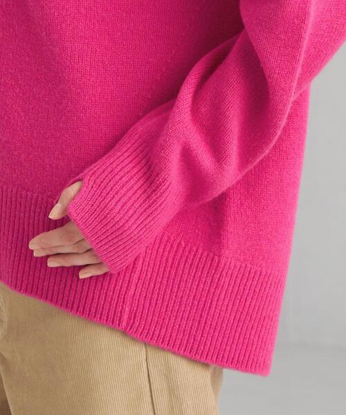 green label relaxing（グリーンレーベルリラクシング）の「SERENITY セレニティ クルーネック プルオーバー ニット（ニット/セーター・レディース・ベージュ/ブラック/ピンク/ダークグレー/ターコイズブルー・FREE）」の6枚目の写真