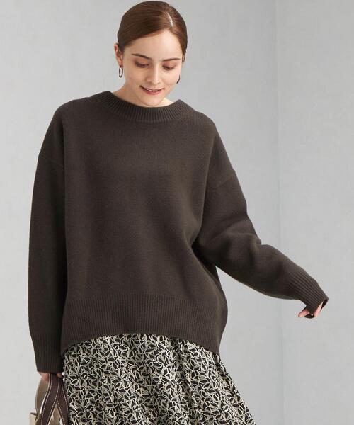 green label relaxing（グリーンレーベルリラクシング）の「SERENITY セレニティ クルーネック プルオーバー ニット（ニット/セーター・レディース・ベージュ/ブラック/ピンク/ダークグレー/ターコイズブルー・FREE）」の13枚目の写真