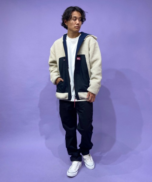 Quiksilver（クイックシルバー）の「QUIKSILVER/クイックシルバー リバーシブル ボアフリースジャケット QJK214000（その他アウター・メンズ・ベージュ/ホワイト・L/M）」の13枚目の写真