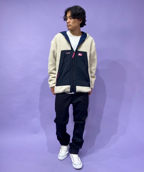 Quiksilver（クイックシルバー）の「QUIKSILVER/クイックシルバー リバーシブル ボアフリースジャケット QJK214000（その他アウター・メンズ・ベージュ/ホワイト・L/M）」の12枚目の写真