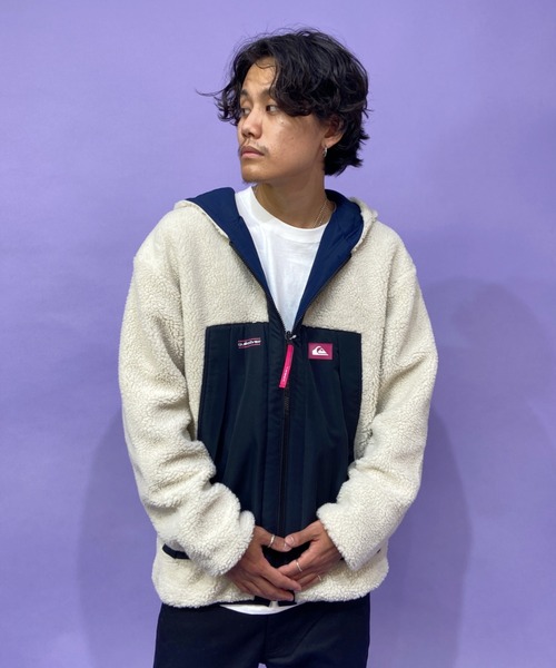 Quiksilver（クイックシルバー）の「QUIKSILVER/クイックシルバー リバーシブル ボアフリースジャケット QJK214000（その他アウター・メンズ・ベージュ/ホワイト・L/M）」の7枚目の写真