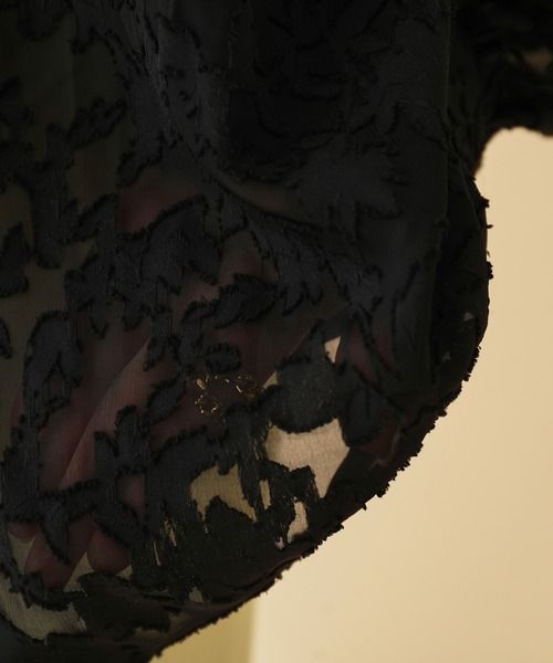 MADEMOISELLE ROPE'（マドモアゼル ロペ）の「【秋まで使える】【一部WEB限定】バックリボンフラワーシアーブラウス（シャツ/ブラウス・レディース・ブラック/ピンク/キナリ・38）」の14枚目の写真