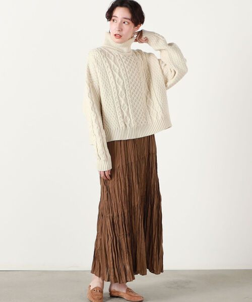 Oldderby Knitwear（オールダービーニットウェア）の「【OLDDERBY KNITWEAR/オールドダービーニットウエア】タートルニット(WEB限定)（ニット/セーター・レディース・ライトブルー/オフホワイト/イエロー・FREE）」の5枚目の写真