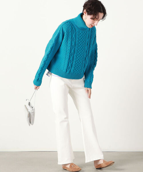 Oldderby Knitwear（オールダービーニットウェア）の「【OLDDERBY KNITWEAR/オールドダービーニットウエア】タートルニット(WEB限定)（ニット/セーター・レディース・ライトブルー/オフホワイト/イエロー・FREE）」の10枚目の写真