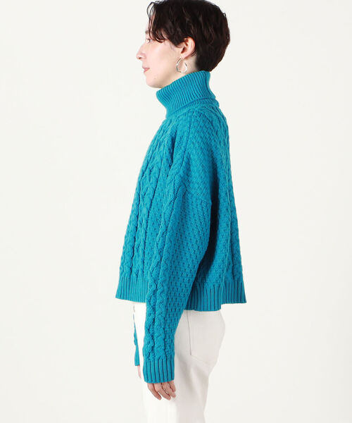 Oldderby Knitwear（オールダービーニットウェア）の「【OLDDERBY KNITWEAR/オールドダービーニットウエア】タートルニット(WEB限定)（ニット/セーター・レディース・ライトブルー/オフホワイト/イエロー・FREE）」の12枚目の写真