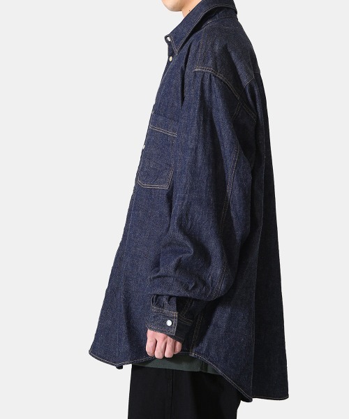 GOLD（ゴールド）の「GOLD / ゴールド：10.5oz JELT DENIM BIG WESTERN SHIRT：21B-GL28725A[MUS]（シャツ/ブラウス・メンズ・ネイビー・MEDIUM/SMALL/LARGE）」の12枚目の写真
