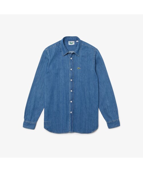 LACOSTE（ラコステ）の「ライトウェイトオーガニックコットン デニムシャツ（シャツ/ブラウス・メンズ・ブルー/インディゴブルー・41/40/38/39）」の8枚目の写真