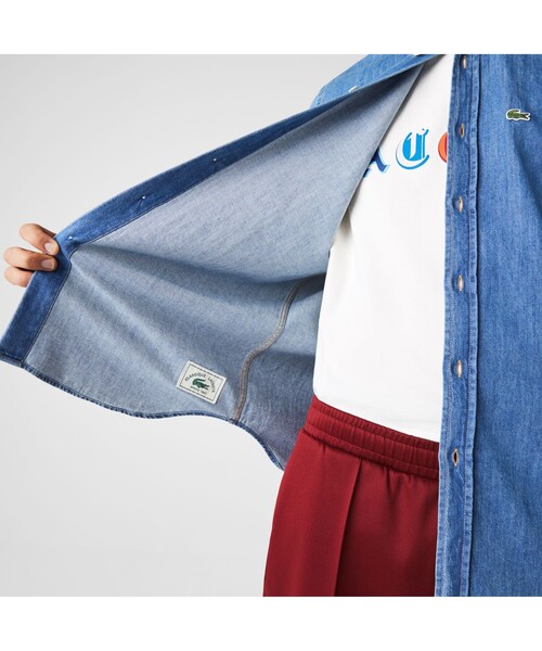LACOSTE（ラコステ）の「ライトウェイトオーガニックコットン デニムシャツ（シャツ/ブラウス・メンズ・ブルー/インディゴブルー・41/40/38/39）」の9枚目の写真