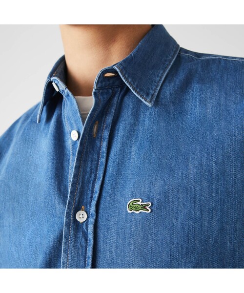 LACOSTE（ラコステ）の「ライトウェイトオーガニックコットン デニムシャツ（シャツ/ブラウス・メンズ・ブルー/インディゴブルー・41/40/38/39）」の4枚目の写真