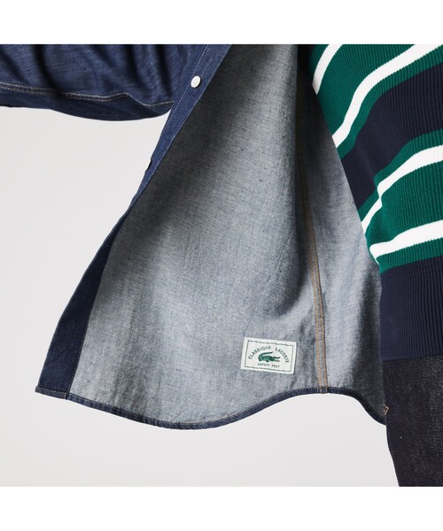 LACOSTE（ラコステ）の「ライトウェイトオーガニックコットン デニムシャツ（シャツ/ブラウス・メンズ・ブルー/インディゴブルー・41/40/38/39）」の10枚目の写真