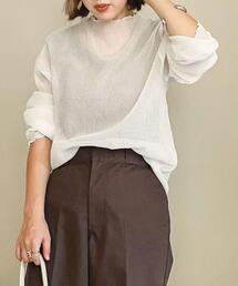 coen | シアーメローロングスリーブTシャツ(Tシャツ/カットソー)