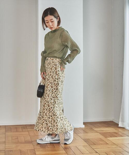 coen（コーエン）の「シアーメローロングスリーブTシャツ（Tシャツ/カットソー・レディース・ブラック/オリーブ/オフホワイト・L/M）」の6枚目の写真