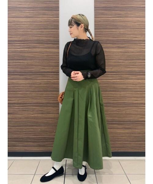 coen（コーエン）の「シアーメローロングスリーブTシャツ（Tシャツ/カットソー・レディース・ブラック/オリーブ/オフホワイト・L/M）」の7枚目の写真