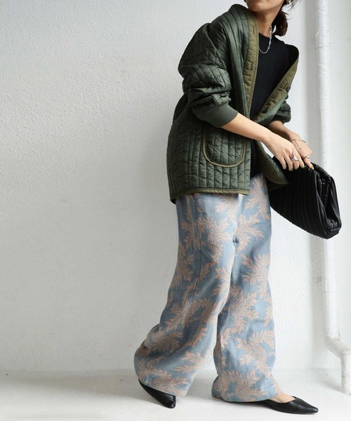 antiqua（アンティカ）の「驚きの軽量感！キルティングライナージャケット（ミリタリージャケット・レディース・ブラック/カーキ・FREE）」の15枚目の写真