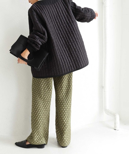 antiqua（アンティカ）の「驚きの軽量感！キルティングライナージャケット（ミリタリージャケット・レディース・ブラック/カーキ・FREE）」の4枚目の写真