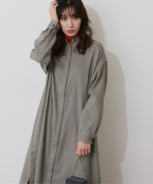 Auntie Rosa Holiday（アンティローザホリデー）の「バンドカラーシャツワンピース（シャツワンピース・レディース・カーキ/キャメル/チェック・FREE）」の17枚目の写真